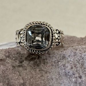 Sarda Silver Ring. White Quartz. Size 8